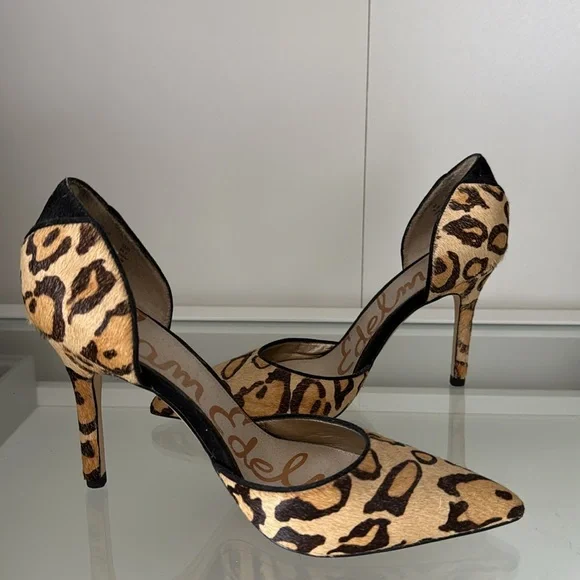 Sam Edelman Women Leopard Pointy Heels Size 6.5 - Picture 2 of 6
